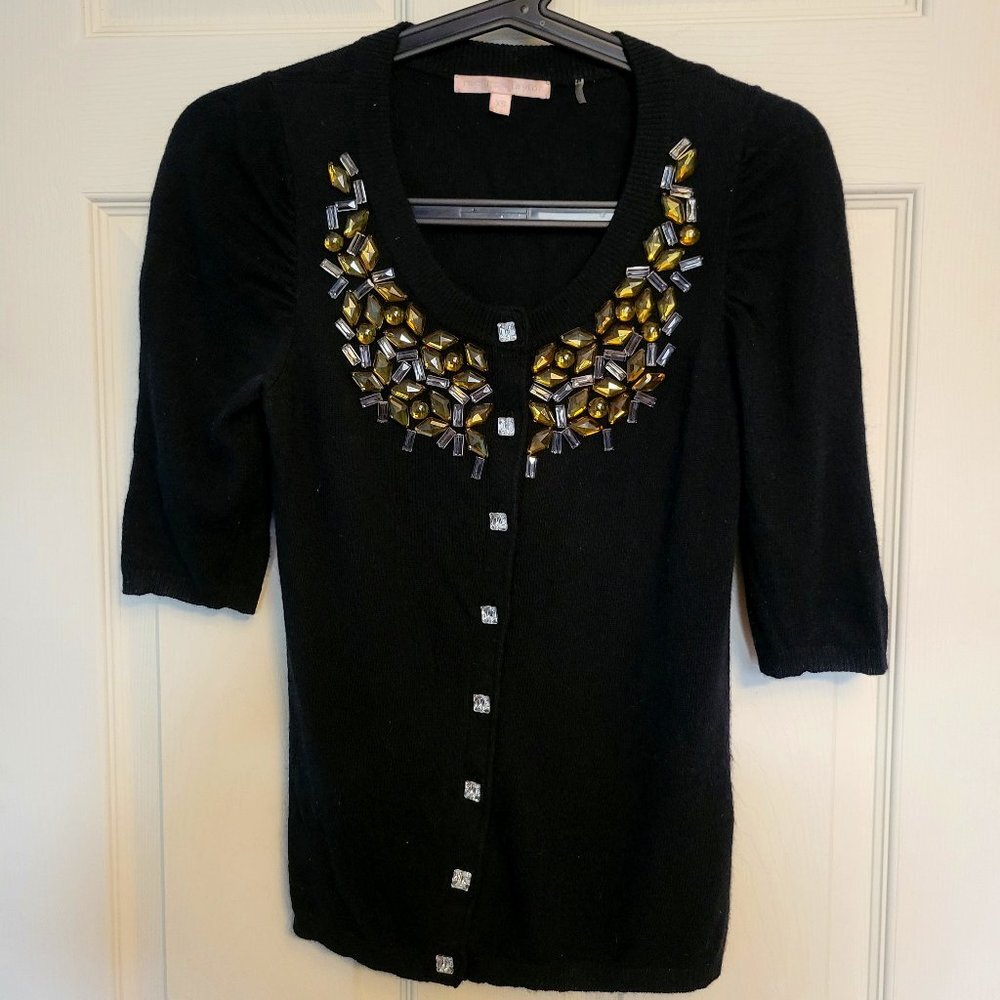 REBECCA TAYLOR WOMENS CARDIGAN WITH RHINESTONES SIZE XS